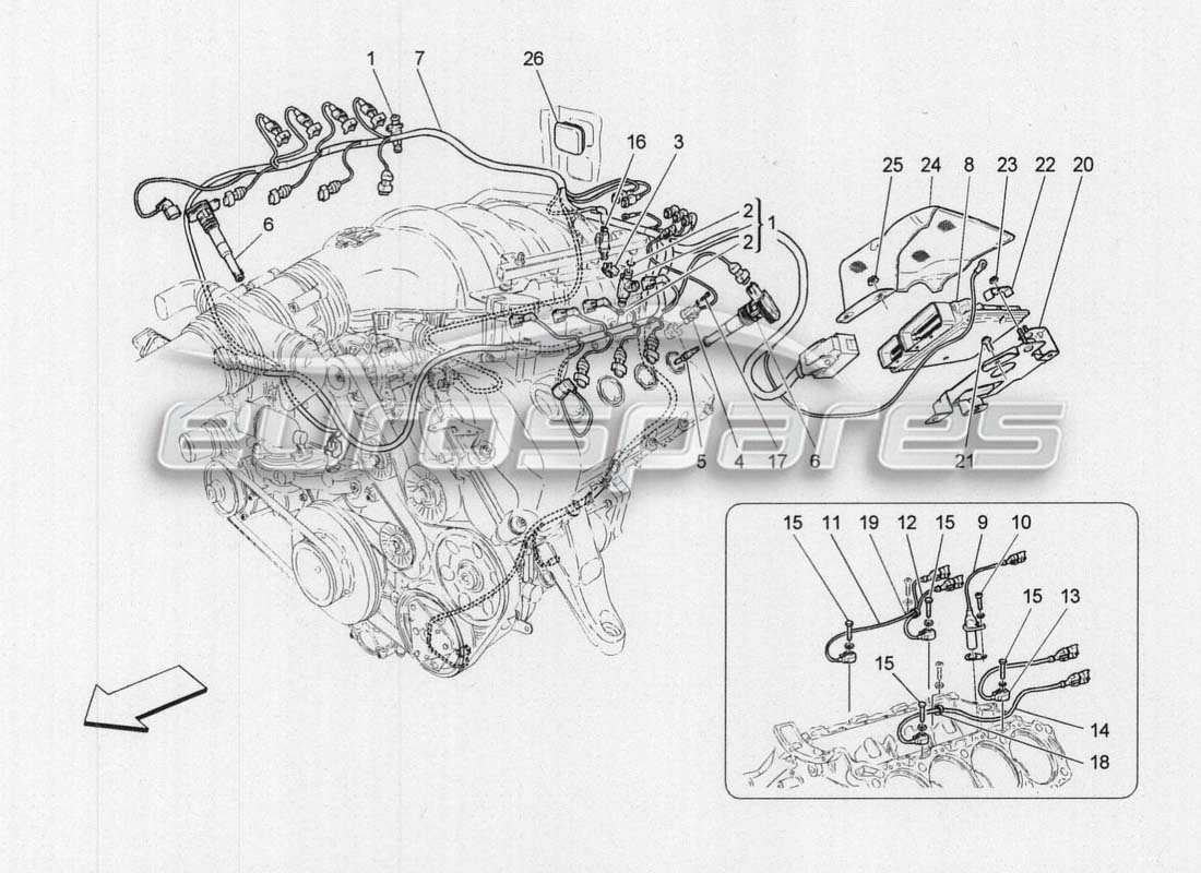 maserati grancabrio mc centenario electronic management - injection and control part diagram