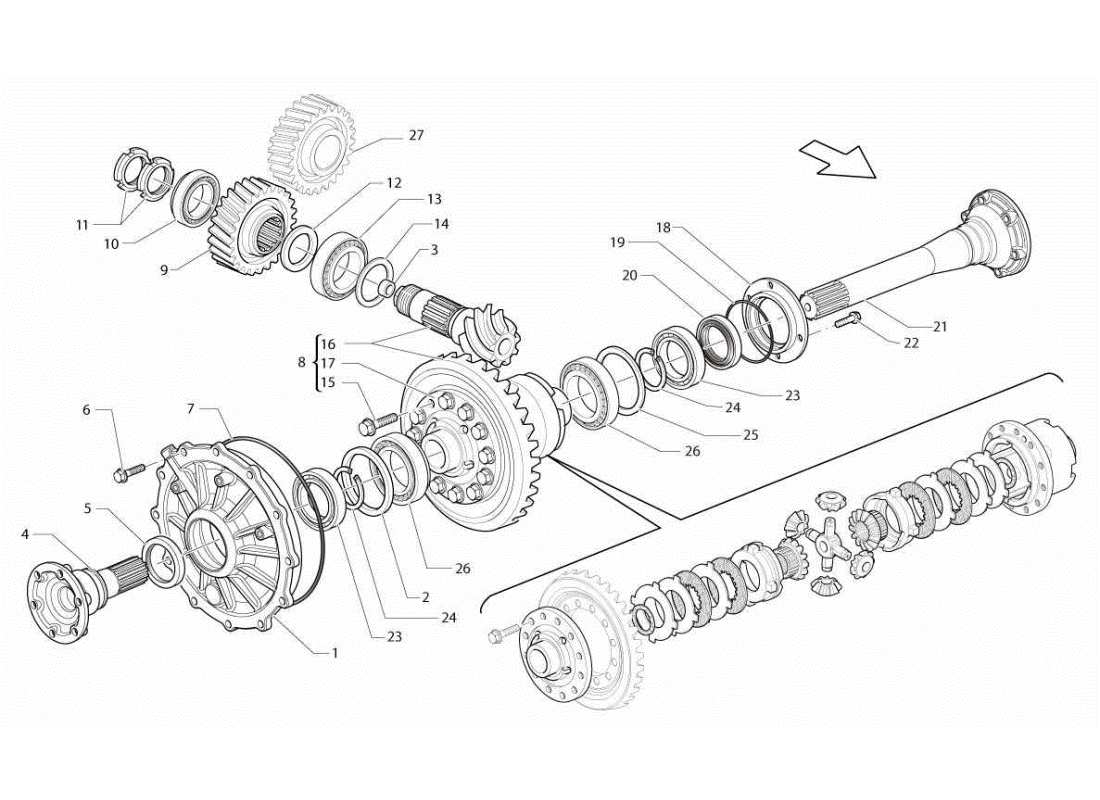LAMBORGHINI GALLARDO STS II SC REAR DIFFERENTIAL PART DIAGRAM lamborghini gallardo sts ii sc rear differential part diagram