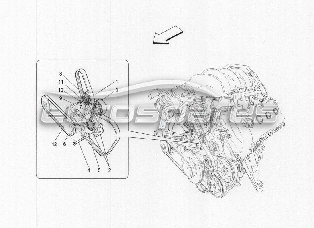 maserati grancabrio mc centenario auxiliary belts part diagram