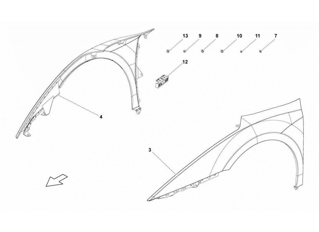 LAMBORGHINI GALLARDO STS II SC FRONT FENDER PART DIAGRAM lamborghini gallardo sts ii sc front fender part diagram