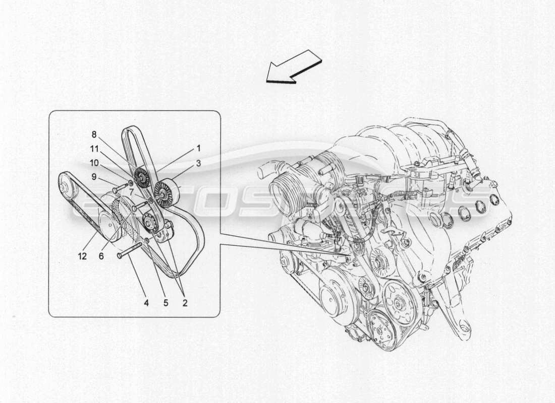 maserati granturismo special edition auxiliary device belts parts diagram