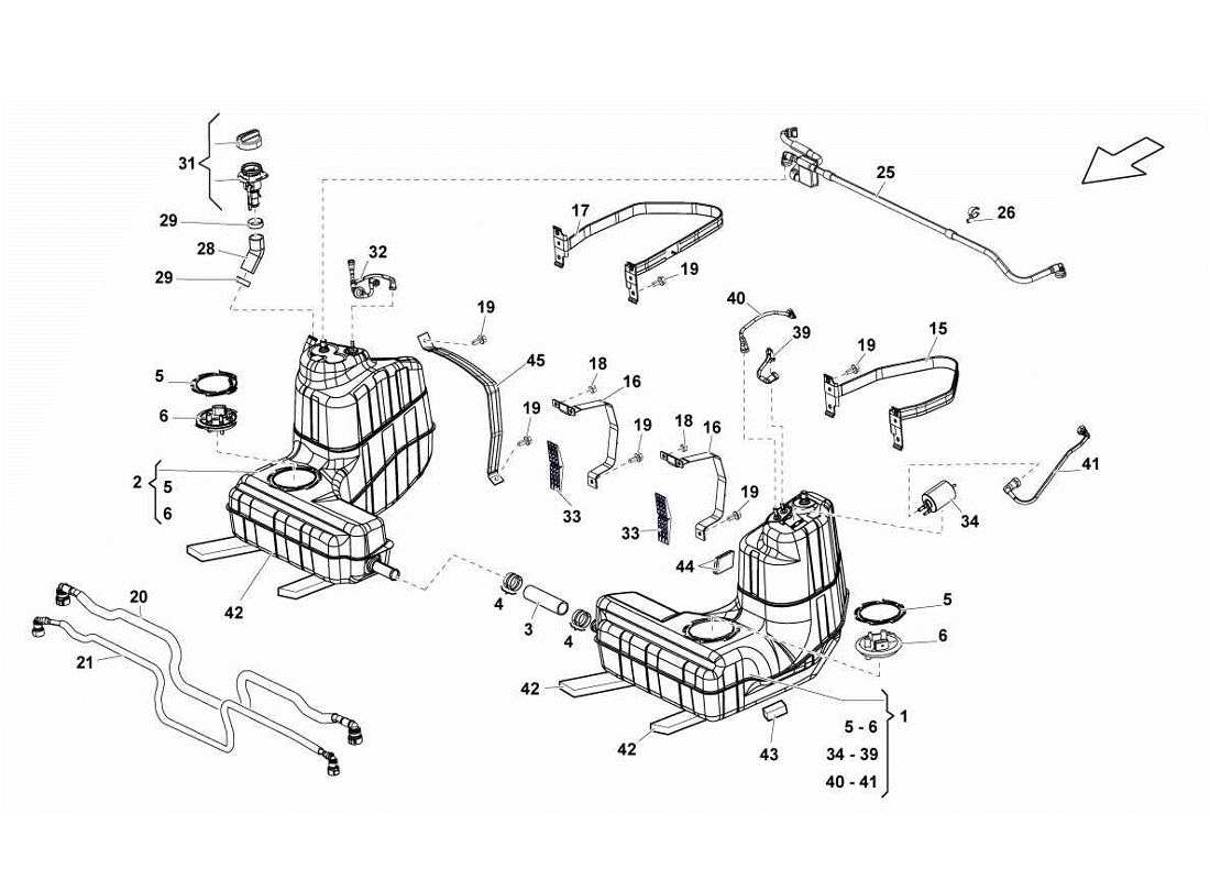 lamborghini gallardo lp570-4s perform tanks and implantations parts diagram