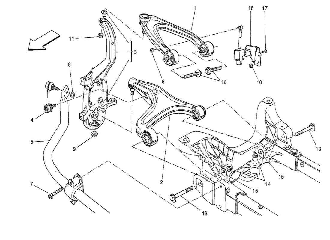 maserati qtp. v8 3.8 530bhp 2014 front suspension parts diagram