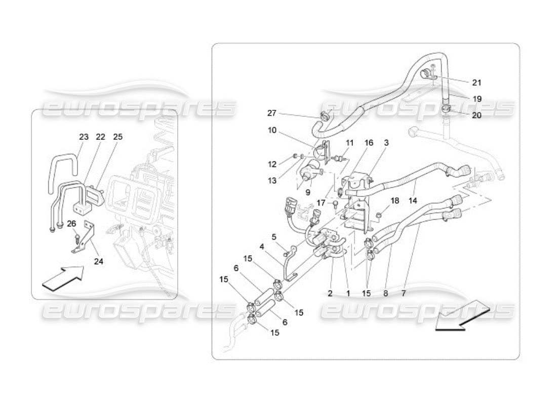 maserati qtp. (2005) 4.2 a c unit: engine compartment devices part diagram