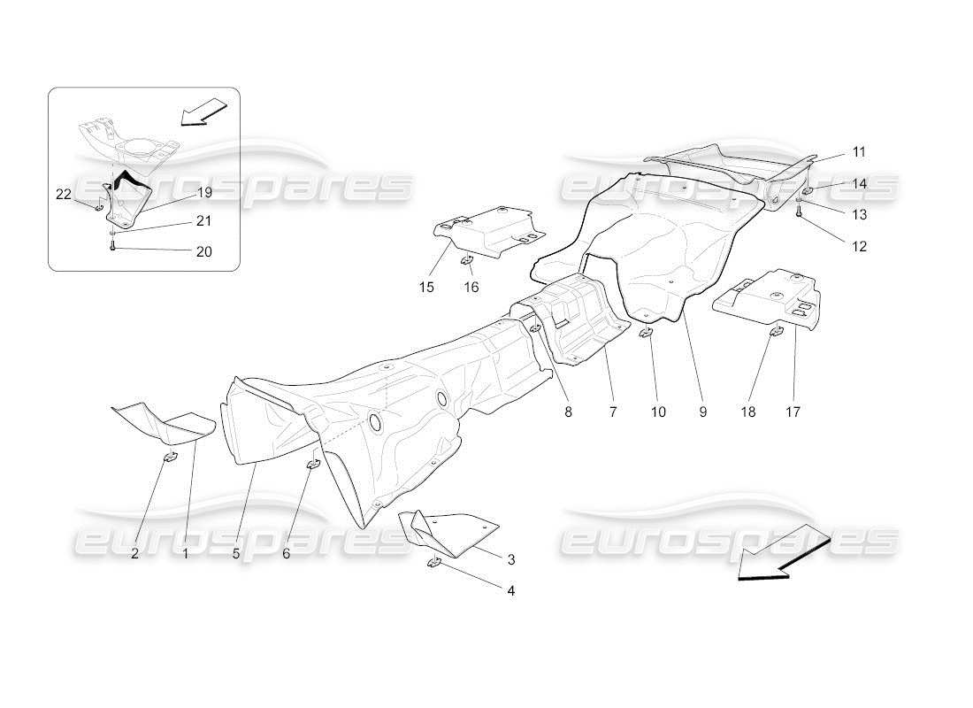 maserati qtp. (2011) 4.7 auto thermal insulating panels inside the vehicle parts diagram