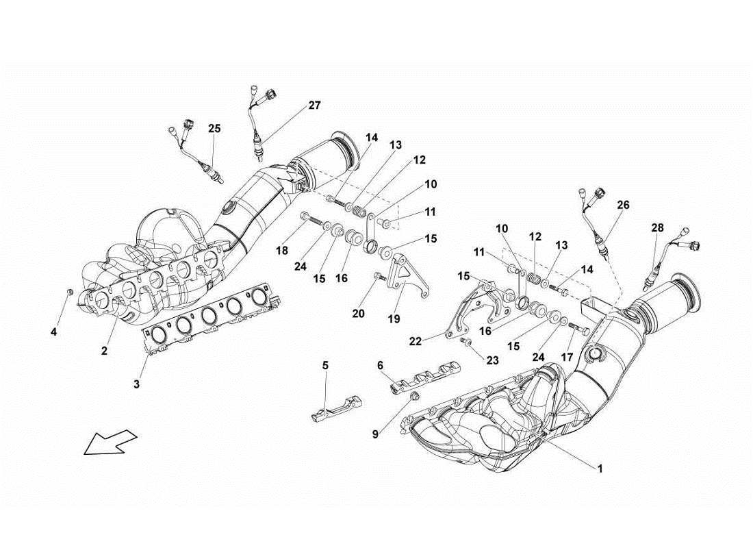 lamborghini gallardo lp570-4s perform exhaust system parts diagram