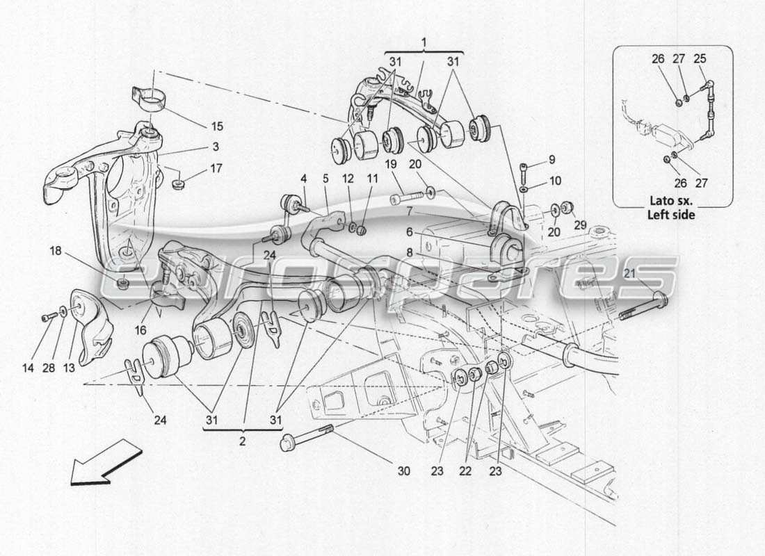 maserati grancabrio mc centenario front suspension part diagram