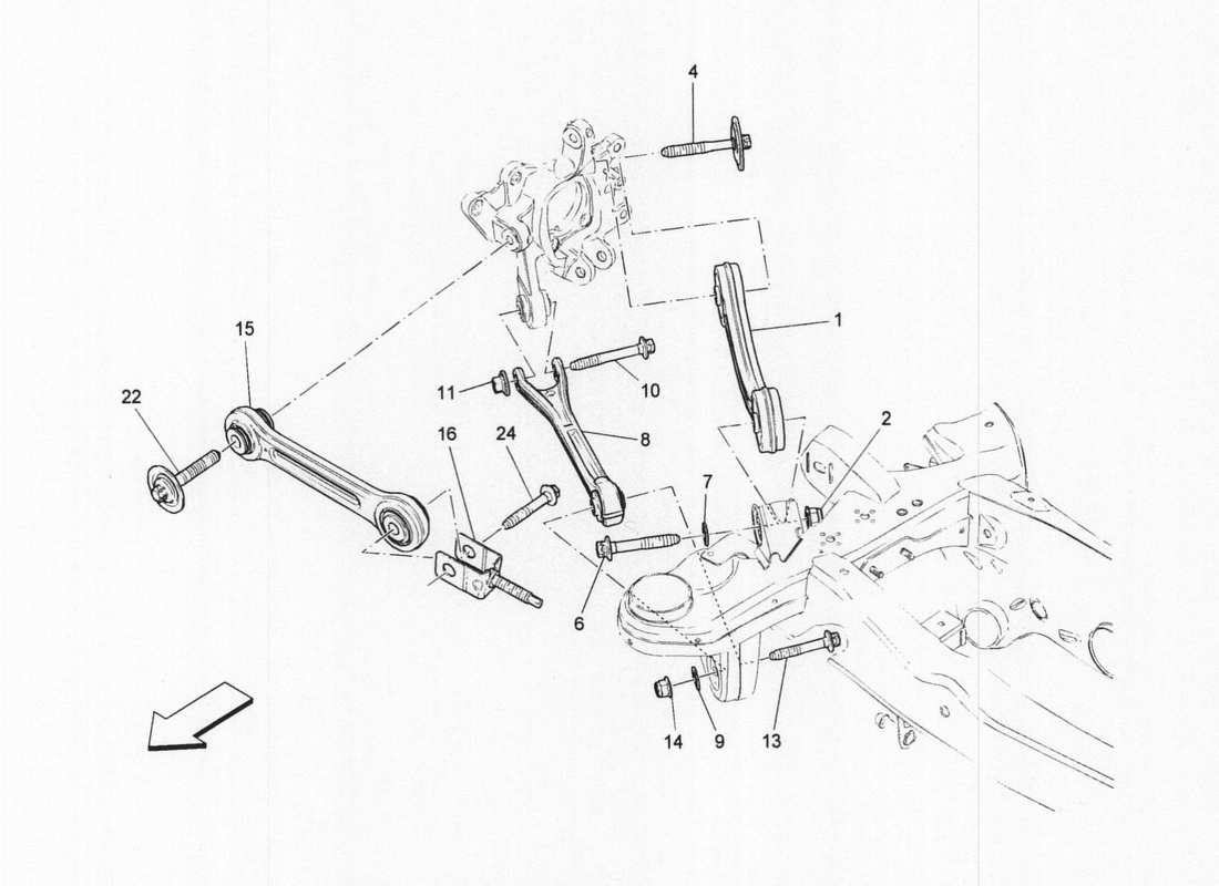 maserati qtp. v6 3.0 bt 410bhp 2wd 2017 rear suspension parts diagram