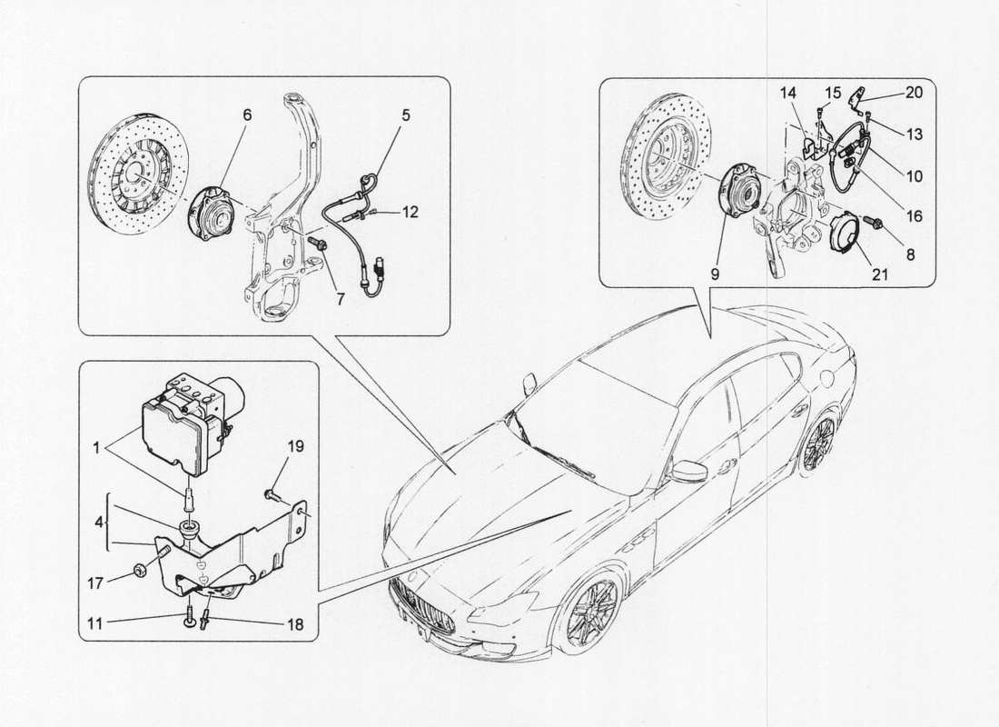 maserati qtp. v6 3.0 bt 410bhp 2wd 2017 braking control systems part diagram