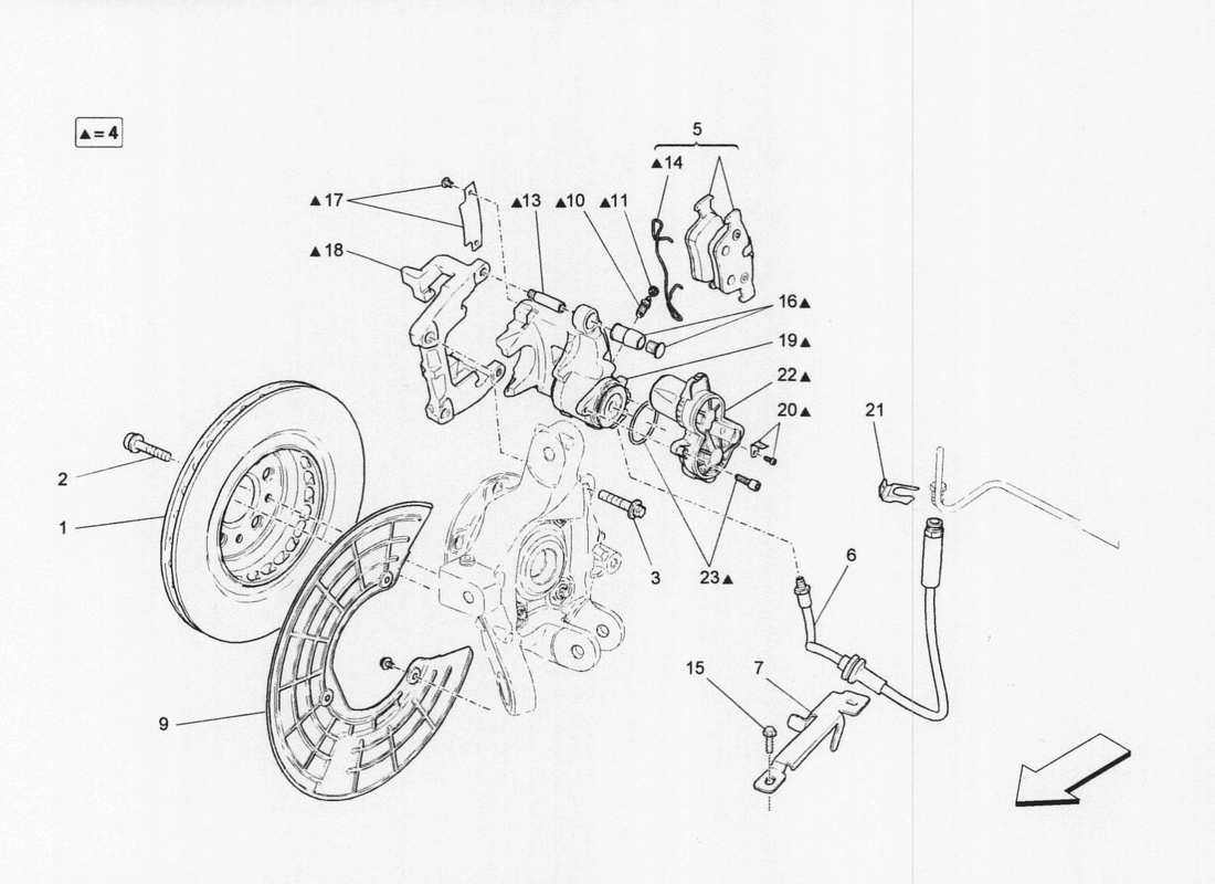 maserati qtp. v6 3.0 bt 410bhp 2wd 2017 braking devices on rear wheels part diagram