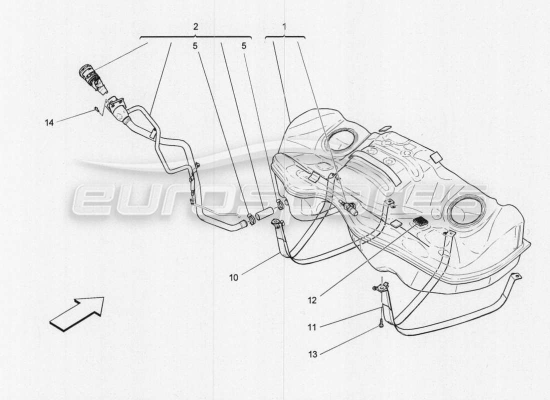 maserati qtp. v8 3.8 530bhp 2014 auto fuel tank part diagram