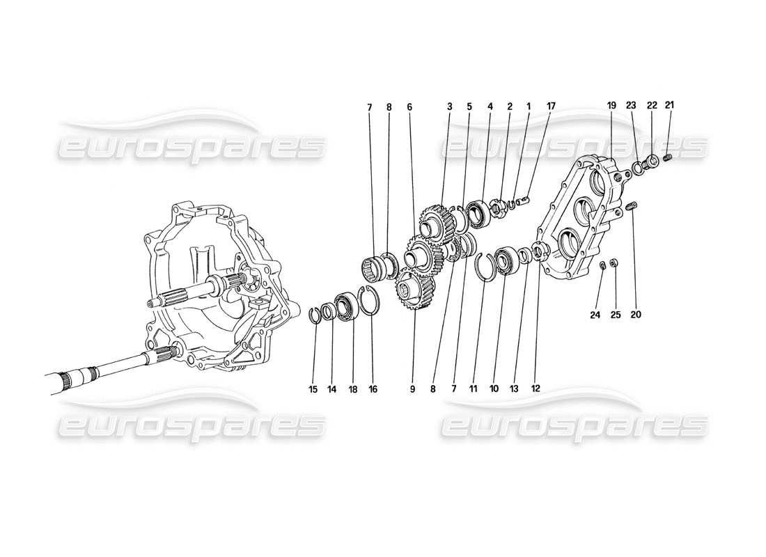 ferrari 328 (1985) gearbox transmission parts diagram