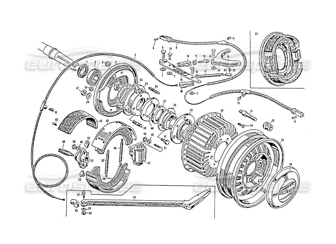 maserati 3500 gt rear brakes parts diagram