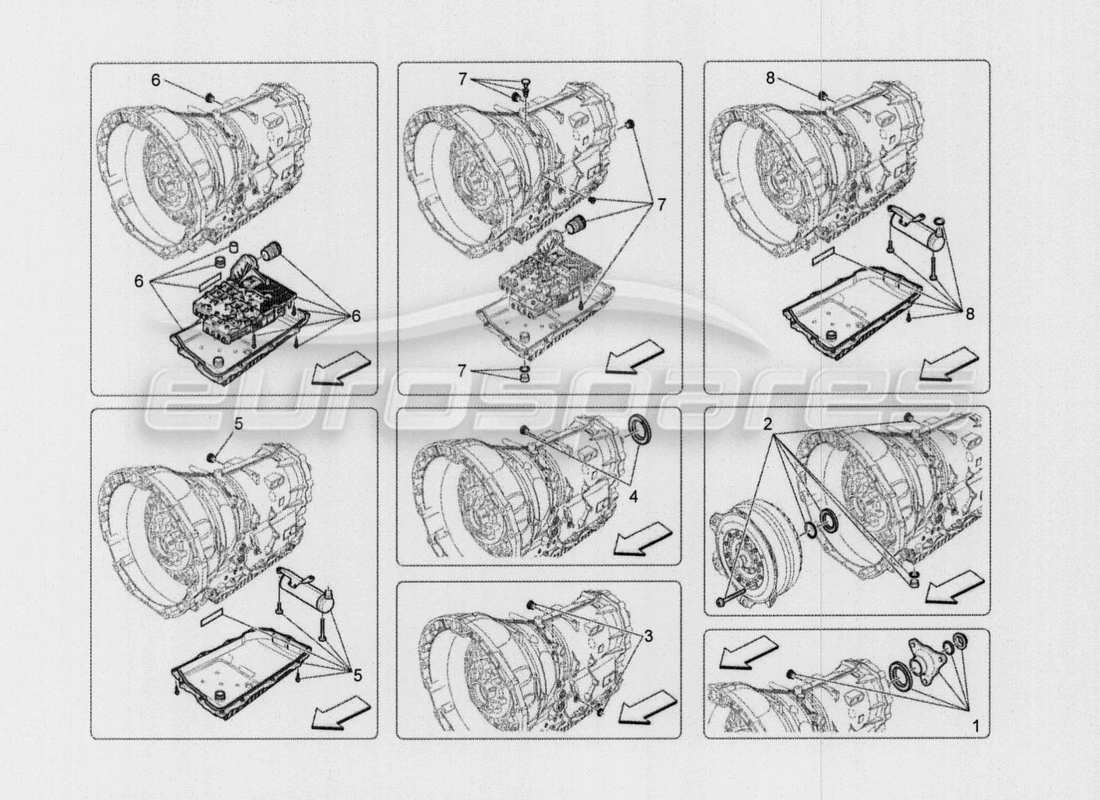 maserati qtp. v8 3.8 530bhp auto 2015 gearbox housings parts diagram