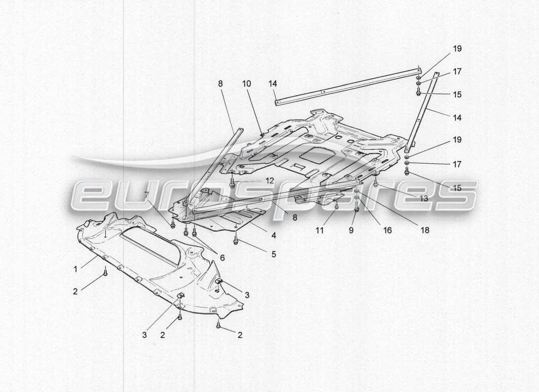 maserati grancabrio mc centenario underbody and underfloor guards part diagram