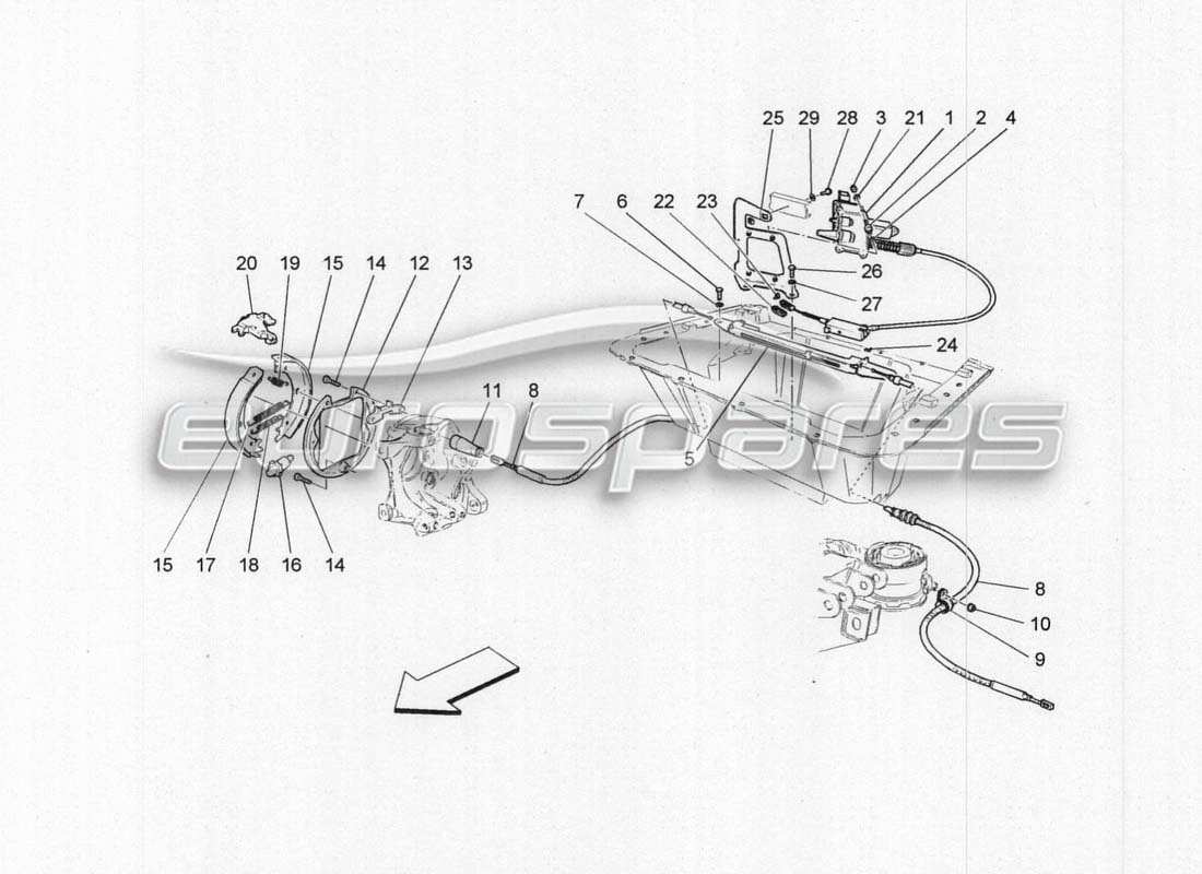 maserati grancabrio mc centenario handbrake part diagram