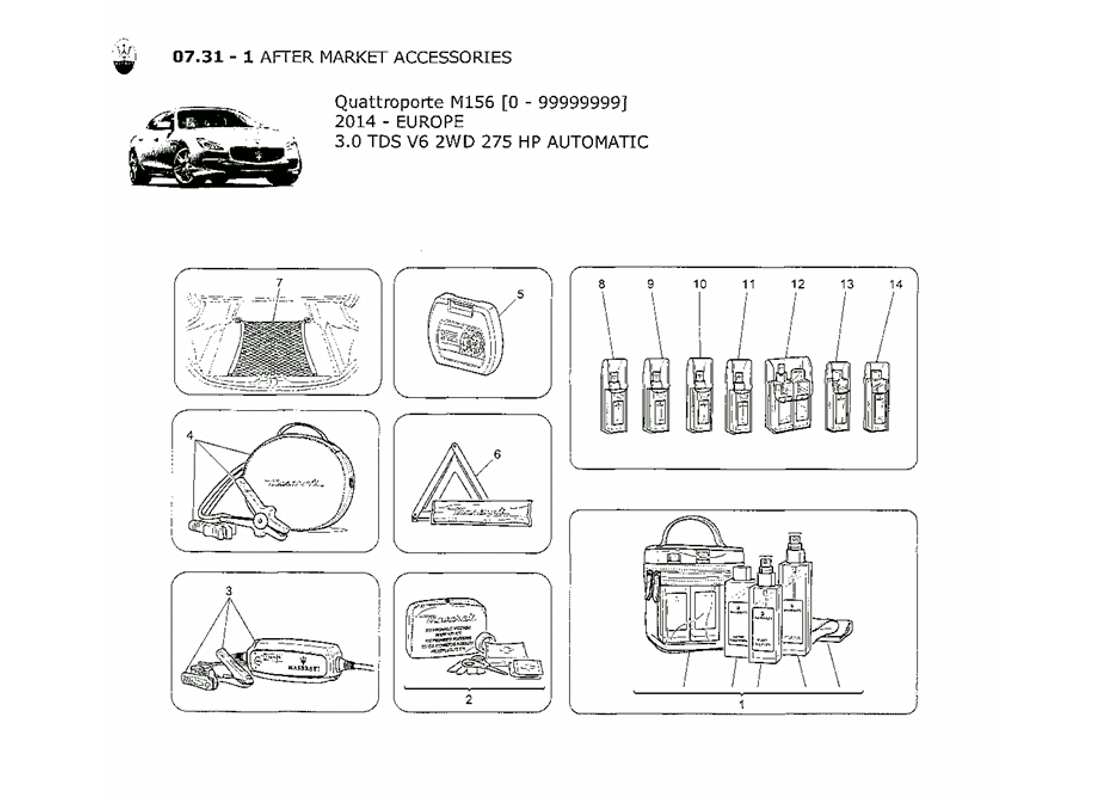 maserati qtp. v6 3.0 tds 275bhp 2014 after market accessories part diagram