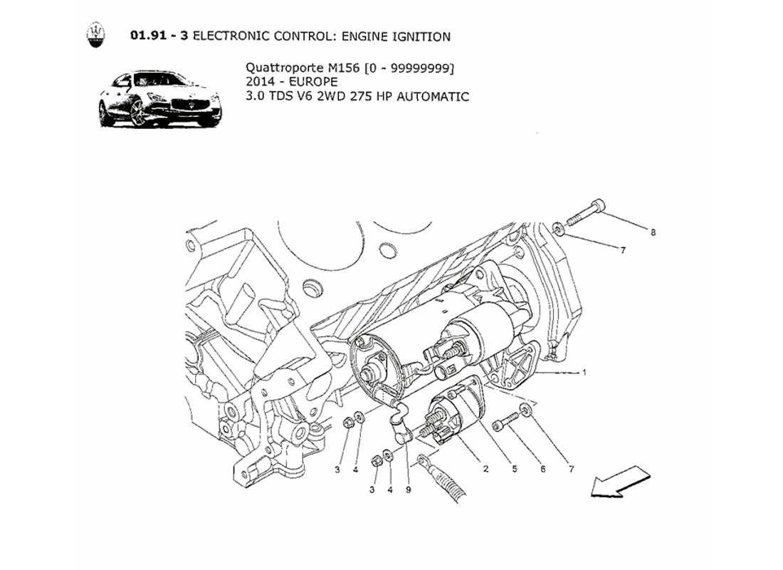 maserati qtp. v6 3.0 tds 275bhp 2014 electronic control: engine ignition part diagram