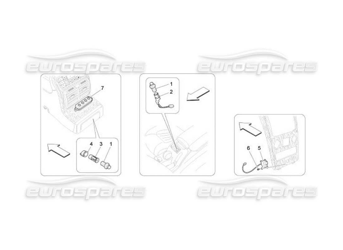 maserati qtp. (2005) 4.2 centre console devices part diagram