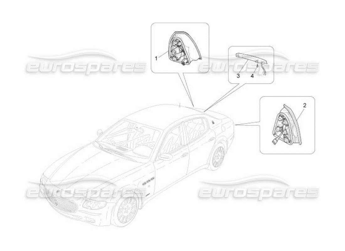 maserati qtp. (2005) 4.2 taillight clusters part diagram