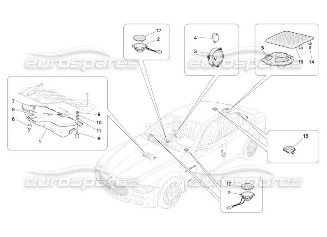 maserati qtp. (2005) 4.2 sound diffusion system part diagram