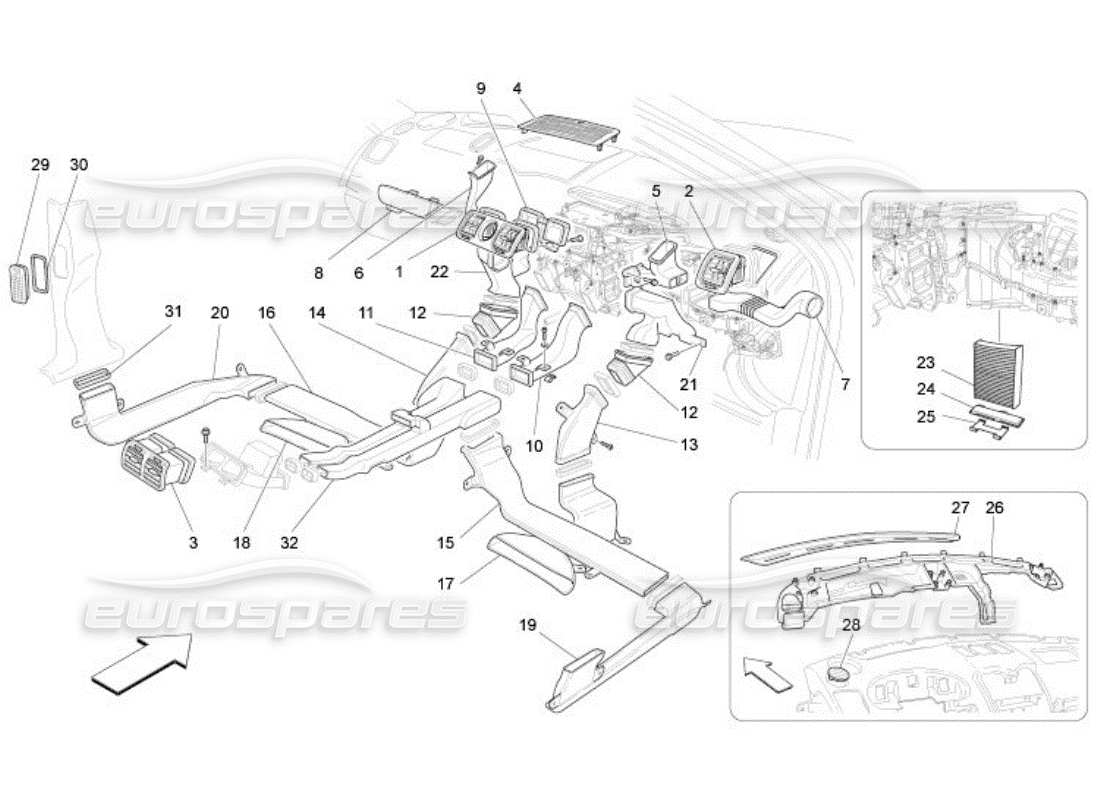 maserati qtp. (2005) 4.2 a c unit: diffusion part diagram