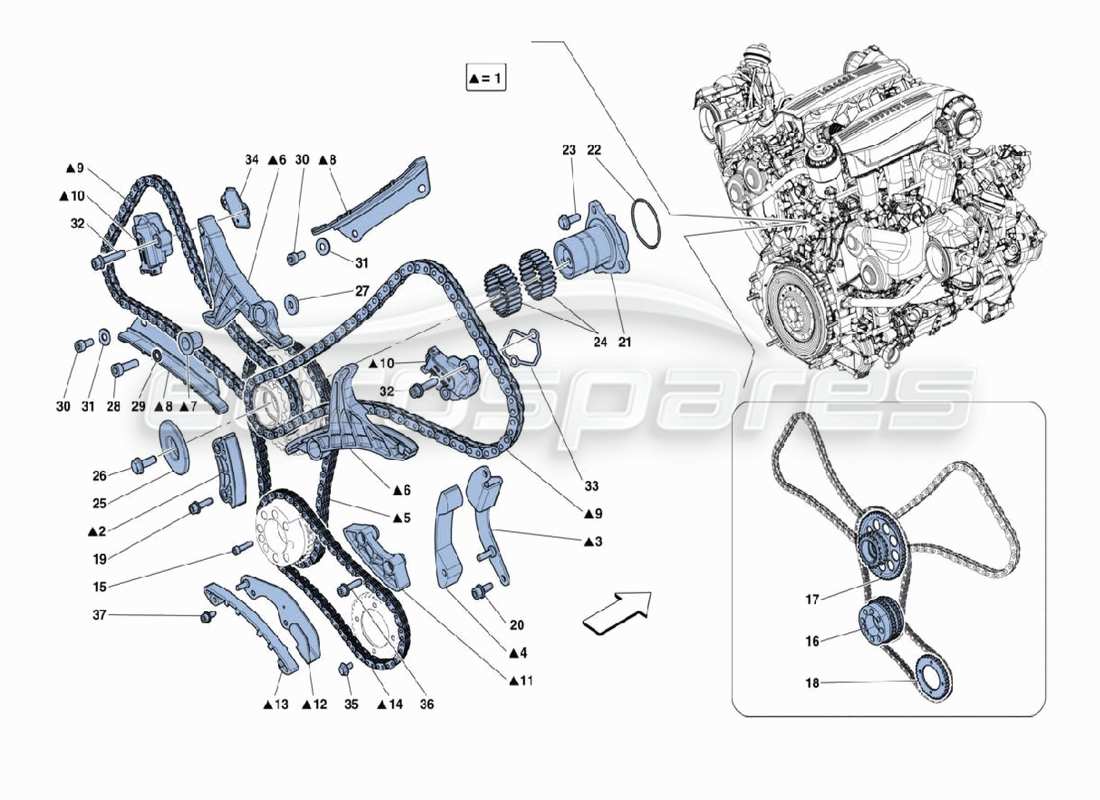 ferrari 488 challenge timing gear parts diagram