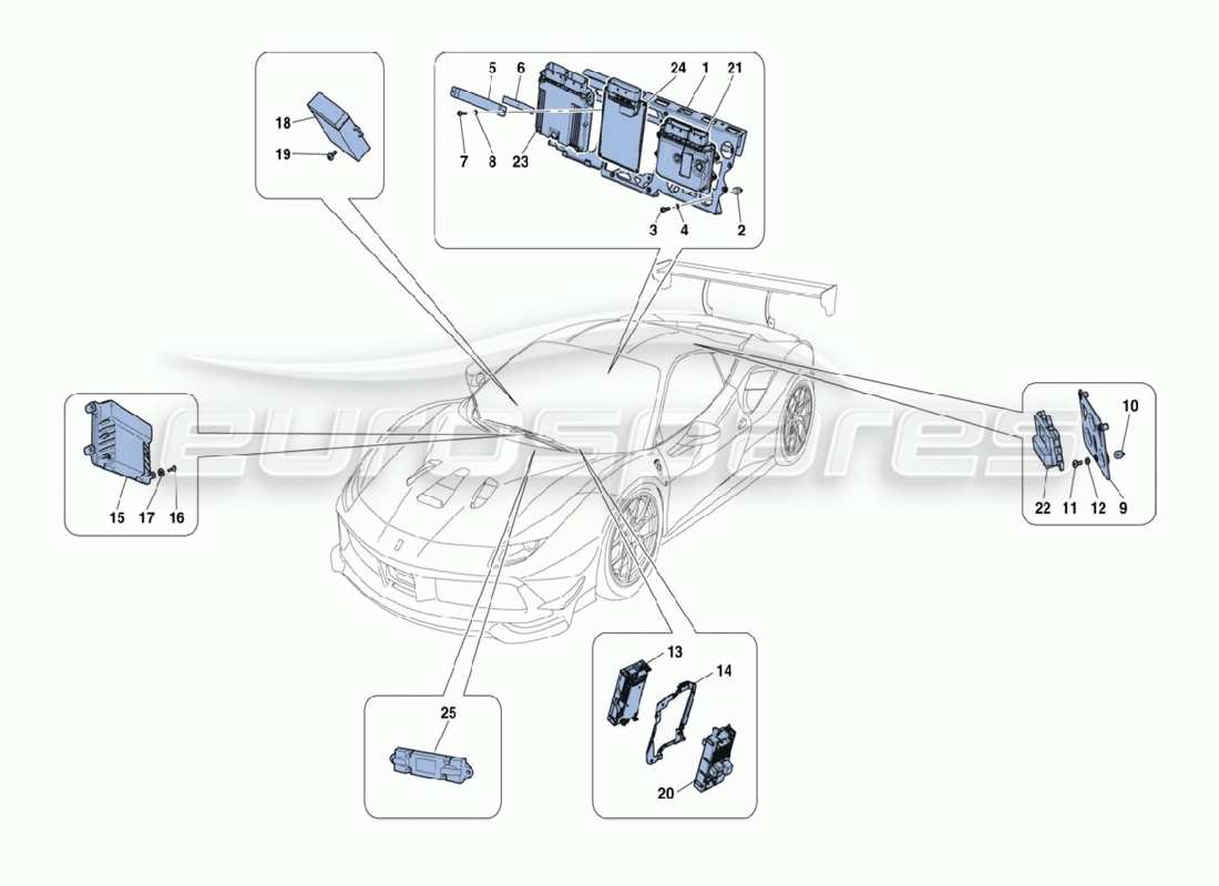 ferrari 488 challenge instruments part diagram