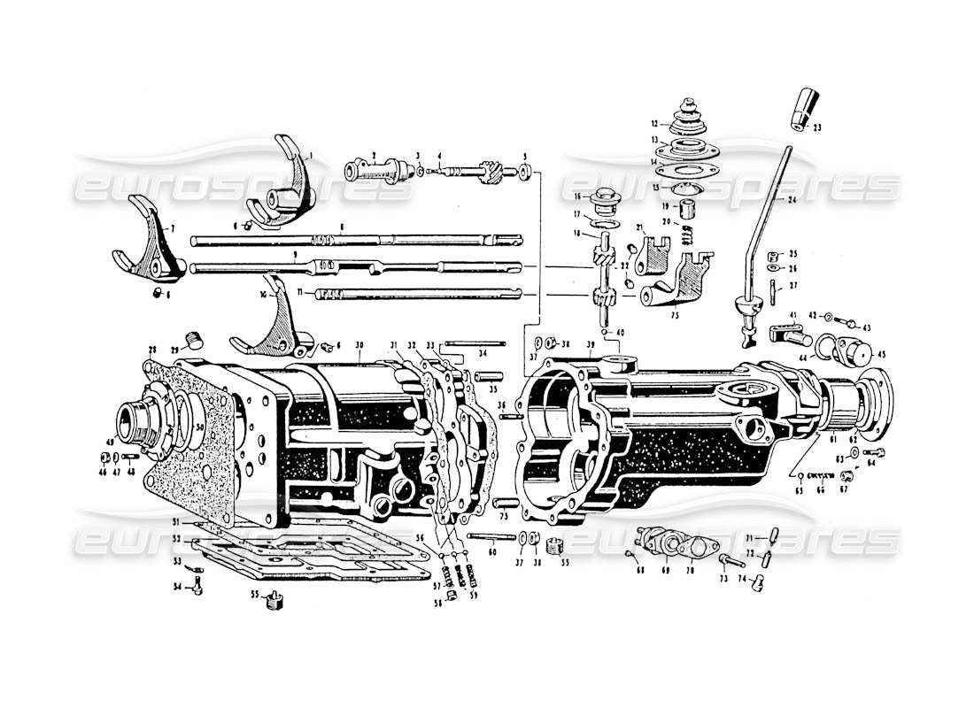 maserati 3500 gt 5 speed gear box parts diagram