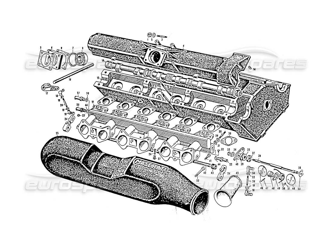 maserati 3500 gt intake manifold gti parts diagram