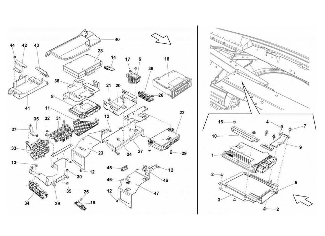 lamborghini gallardo lp570-4s perform electrical system parts diagram