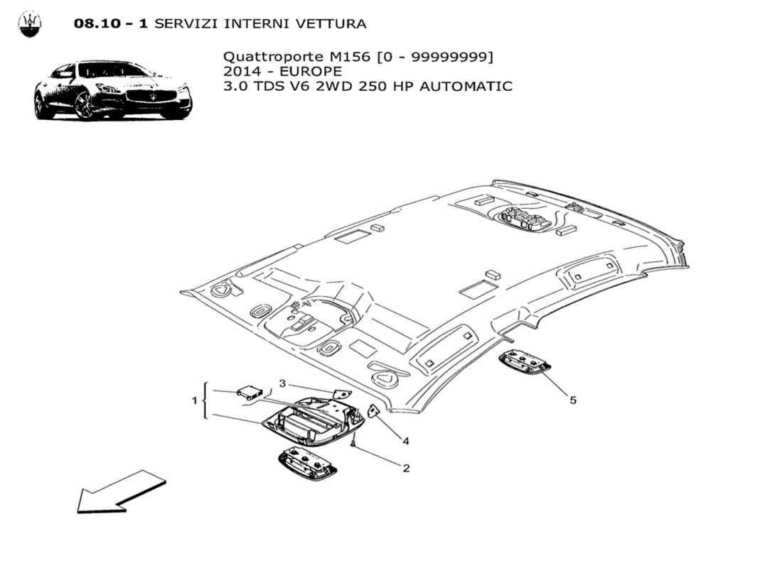 maserati qtp. v6 3.0 tds 250bhp 2014 internal vehicle devices parts diagram