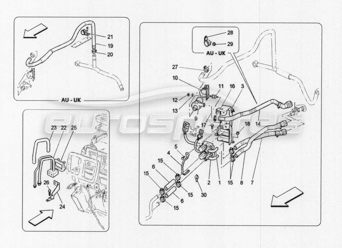 maserati granturismo special edition a c unit: engine compartment devices parts diagram