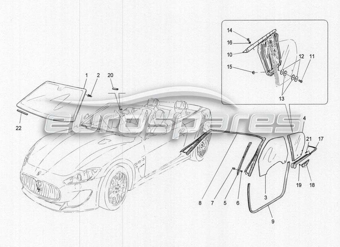 maserati grancabrio mc centenario windows and windowstrips part diagram