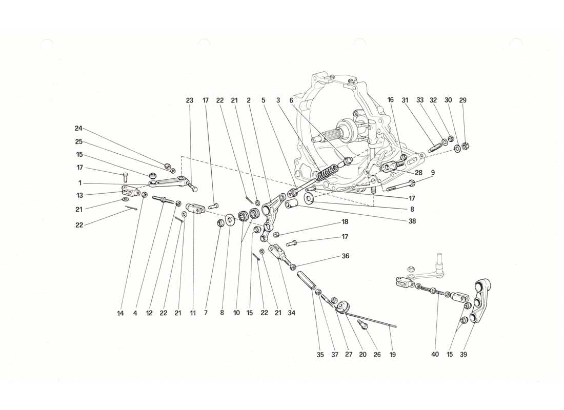 ferrari 208 gtb gts clutch operating control part diagram