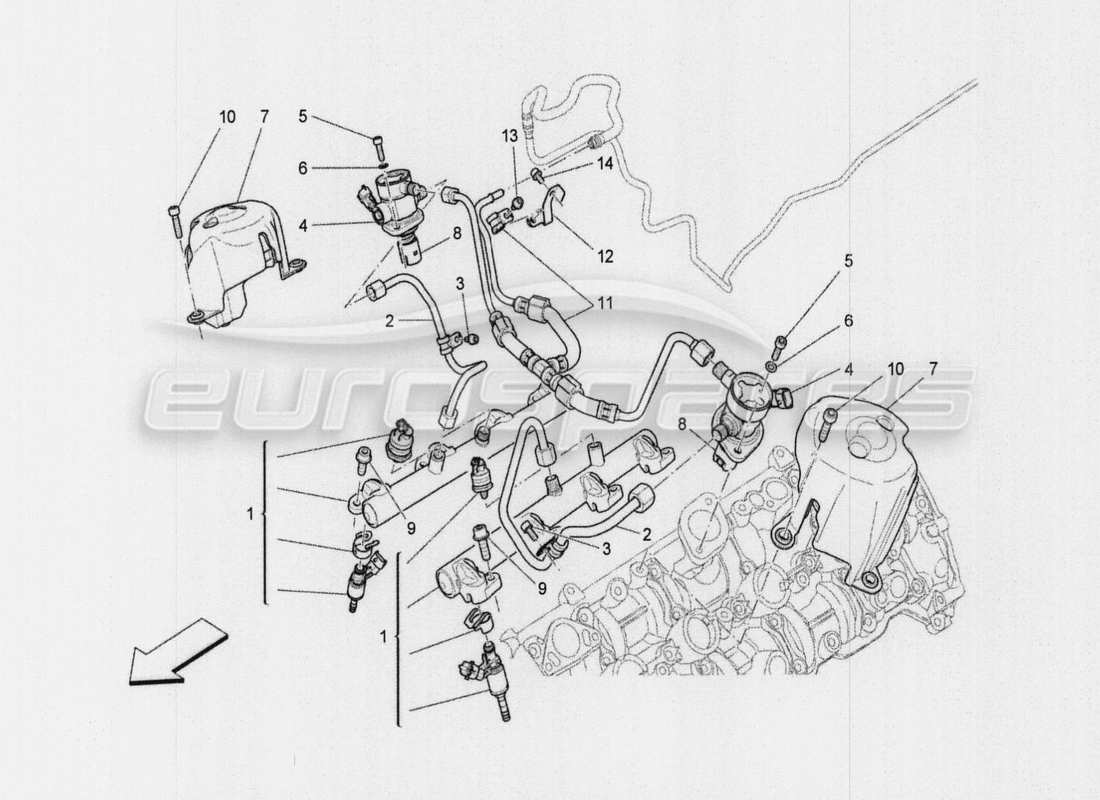 maserati qtp. v8 3.8 530bhp auto 2015 fuel pumps and connection lines part diagram