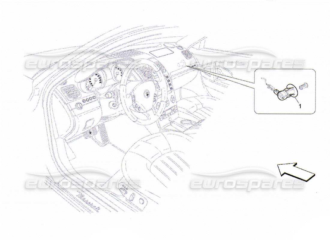 maserati qtp. (2010) 4.2 passenger's airbag-deactivation parts diagram