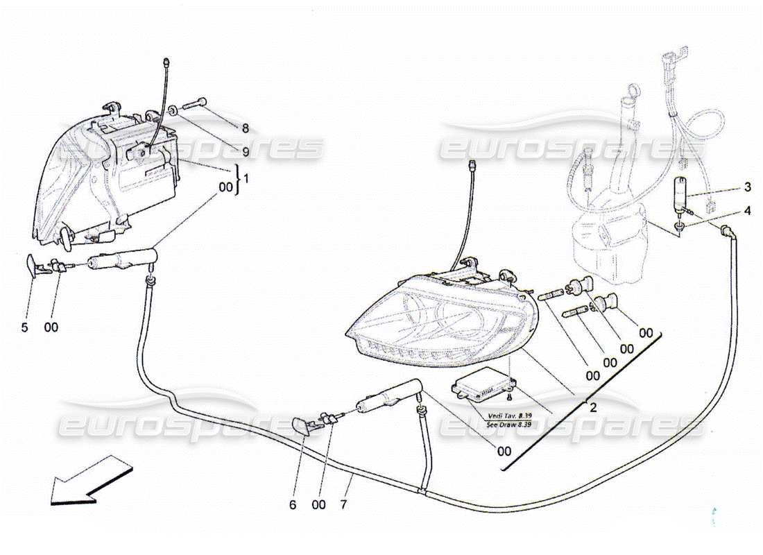 maserati qtp. (2010) 4.2 headlight clusters parts diagram