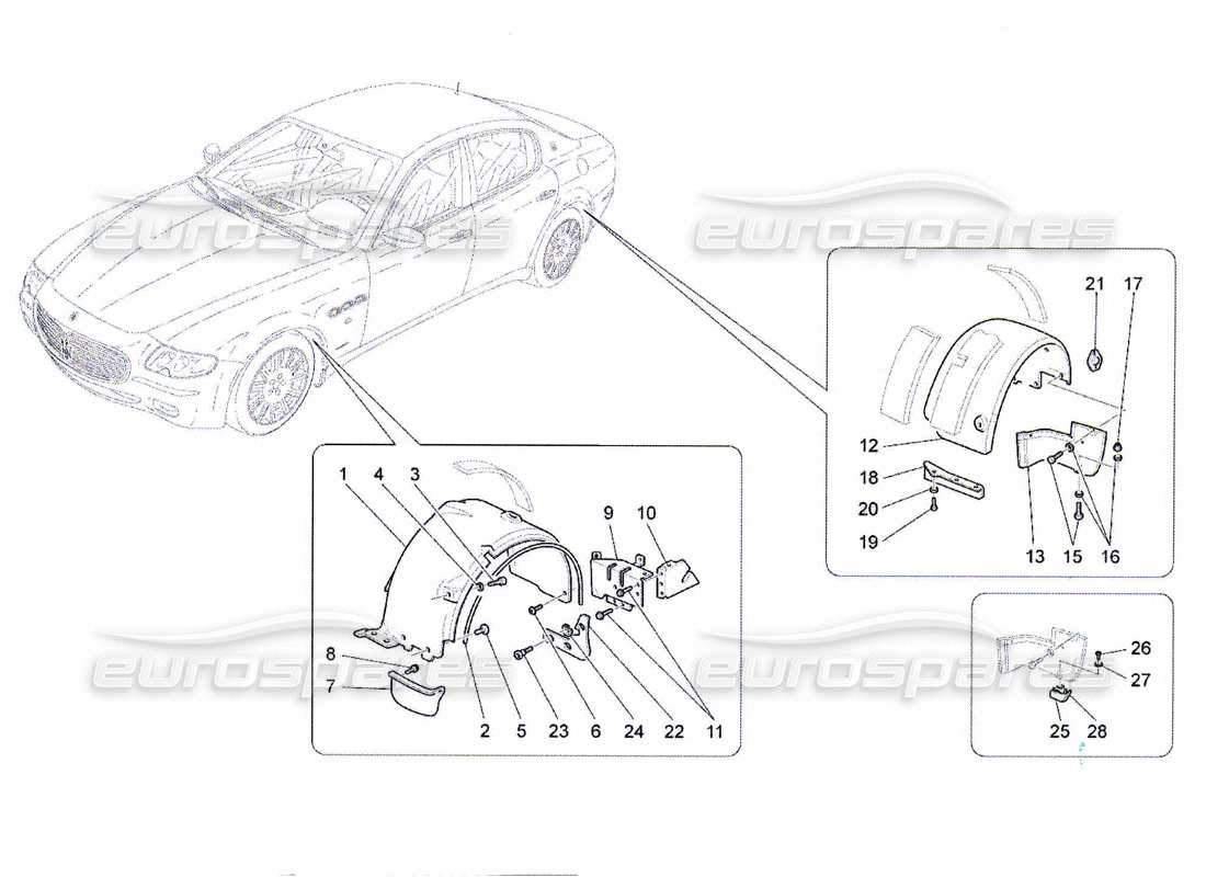 maserati qtp. (2010) 4.7 wheelhouse and lids part diagram