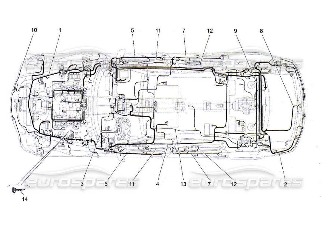 maserati qtp. (2010) 4.2 main wiring part diagram