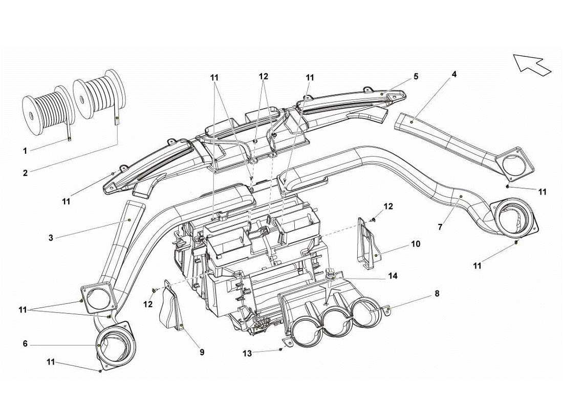 lamborghini gallardo lp560-4s update dashboard air pipe part diagram