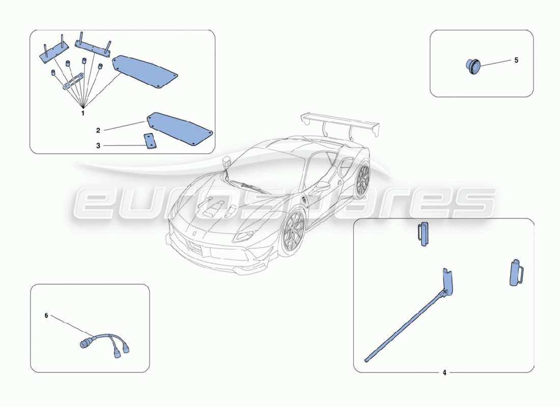 ferrari 488 challenge accessories part diagram