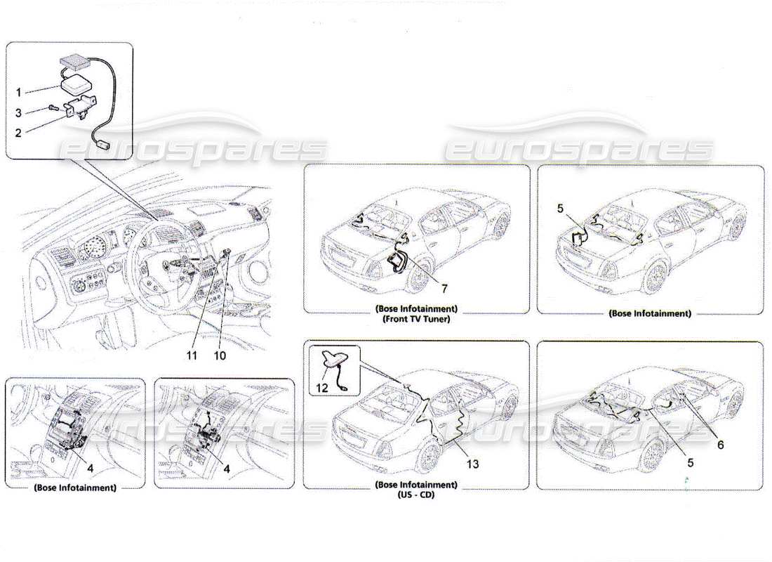 maserati qtp. (2010) 4.2 reception and connection system parts diagram