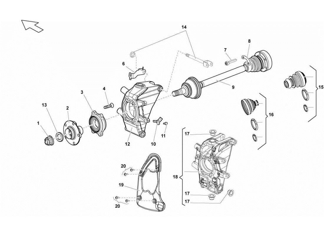 LAMBORGHINI GALLARDO STS II SC REAR DRIVE SHAFT PART DIAGRAM lamborghini gallardo sts ii sc rear drive shaft part diagram