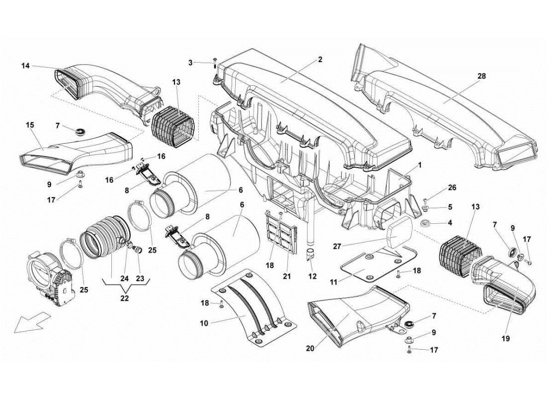 LAMBORGHINI GALLARDO STS II SC AIR FILTER BOX PART DIAGRAM lamborghini gallardo sts ii sc air filter box part diagram