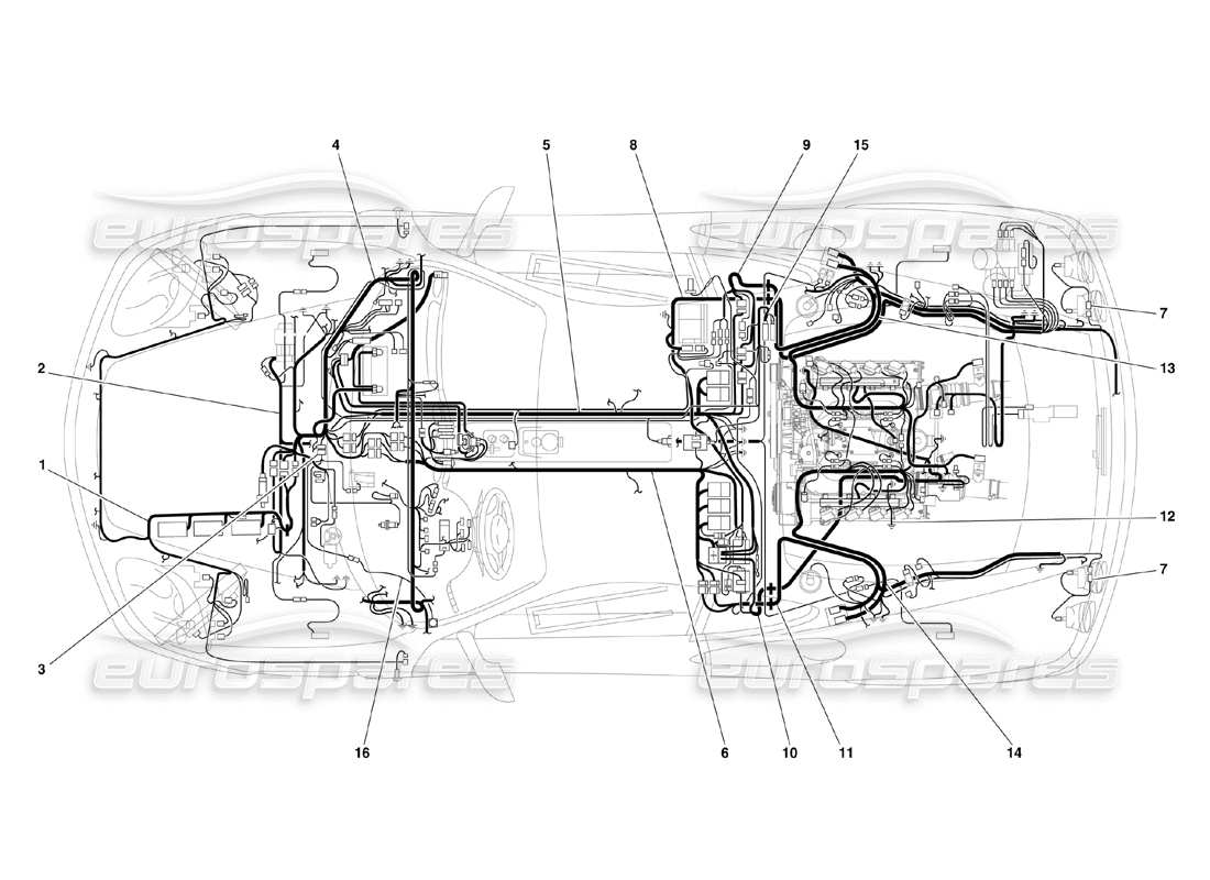 ferrari 360 challenge (2000) electrical system part diagram