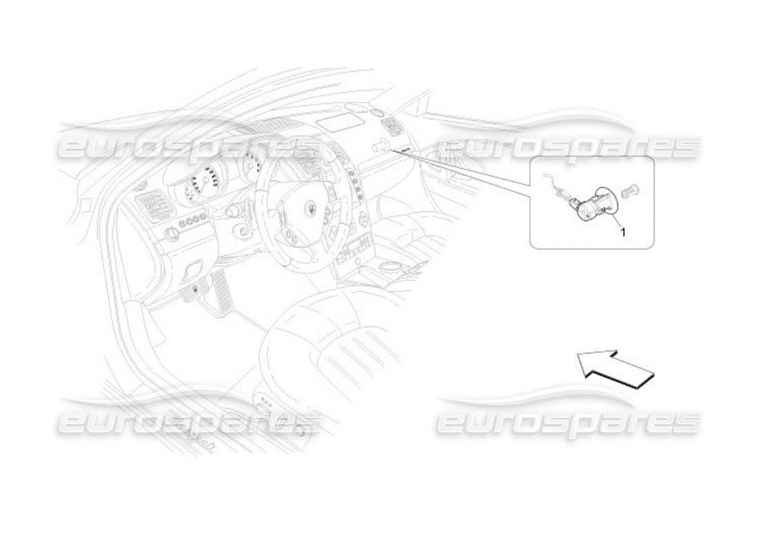 maserati qtp. (2005) 4.2 passenger's airbag-deactivation part diagram