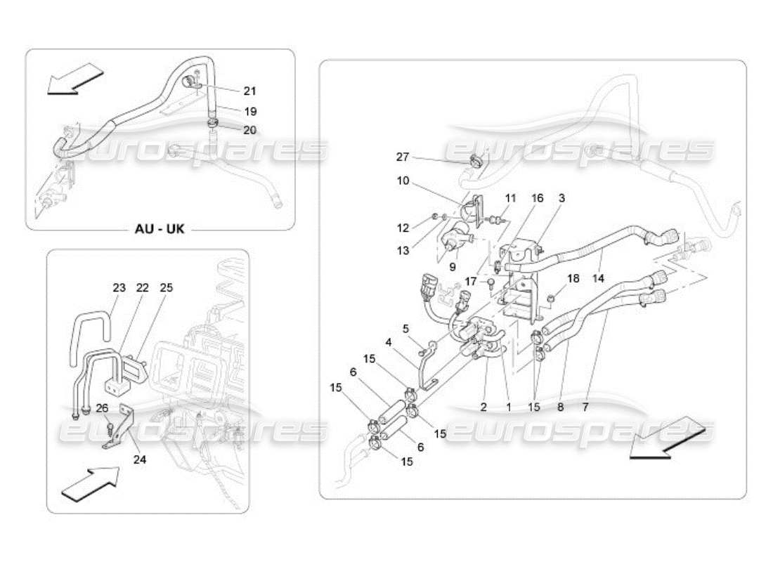 maserati qtp. (2005) 4.2 a c unit: engine compartment devices part diagram