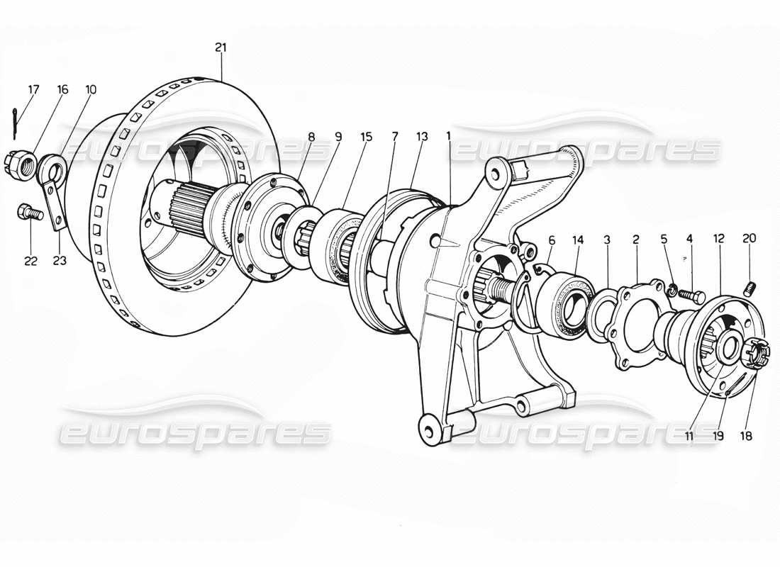 ferrari 365 gtc4 (mechanical) rear suspension & brake disc part diagram