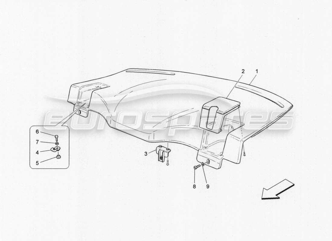 maserati granturismo special edition rear parcel shelf parts diagram